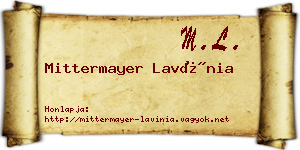 Mittermayer Lavínia névjegykártya